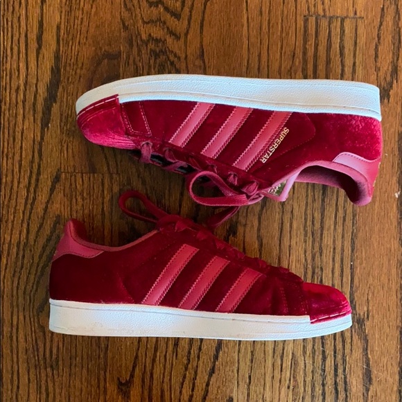 adidas red velvet shoes